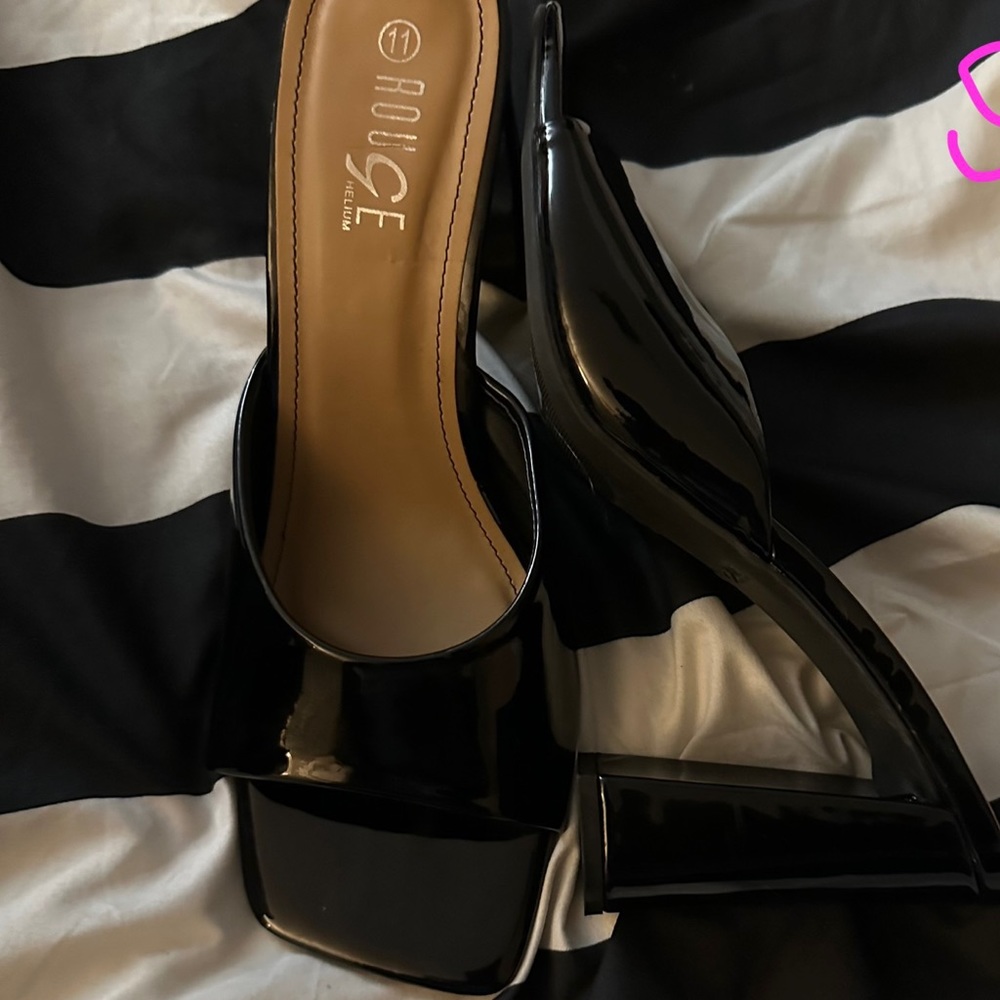 Black Patent Leather Heels, size 11
